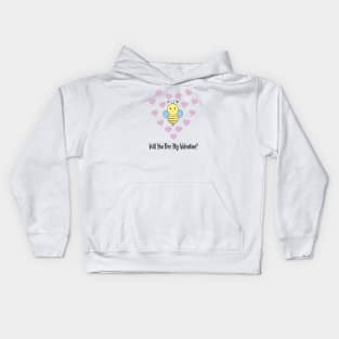 Will You Bee My Valentine Kids Hoodie